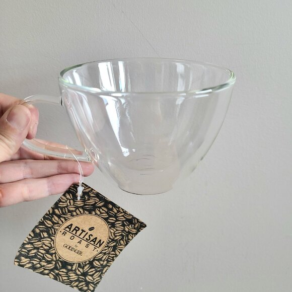 NWT Artisan Roast by Godiner doubled walled glass coffee mug on in box. - Picture 7 of 8